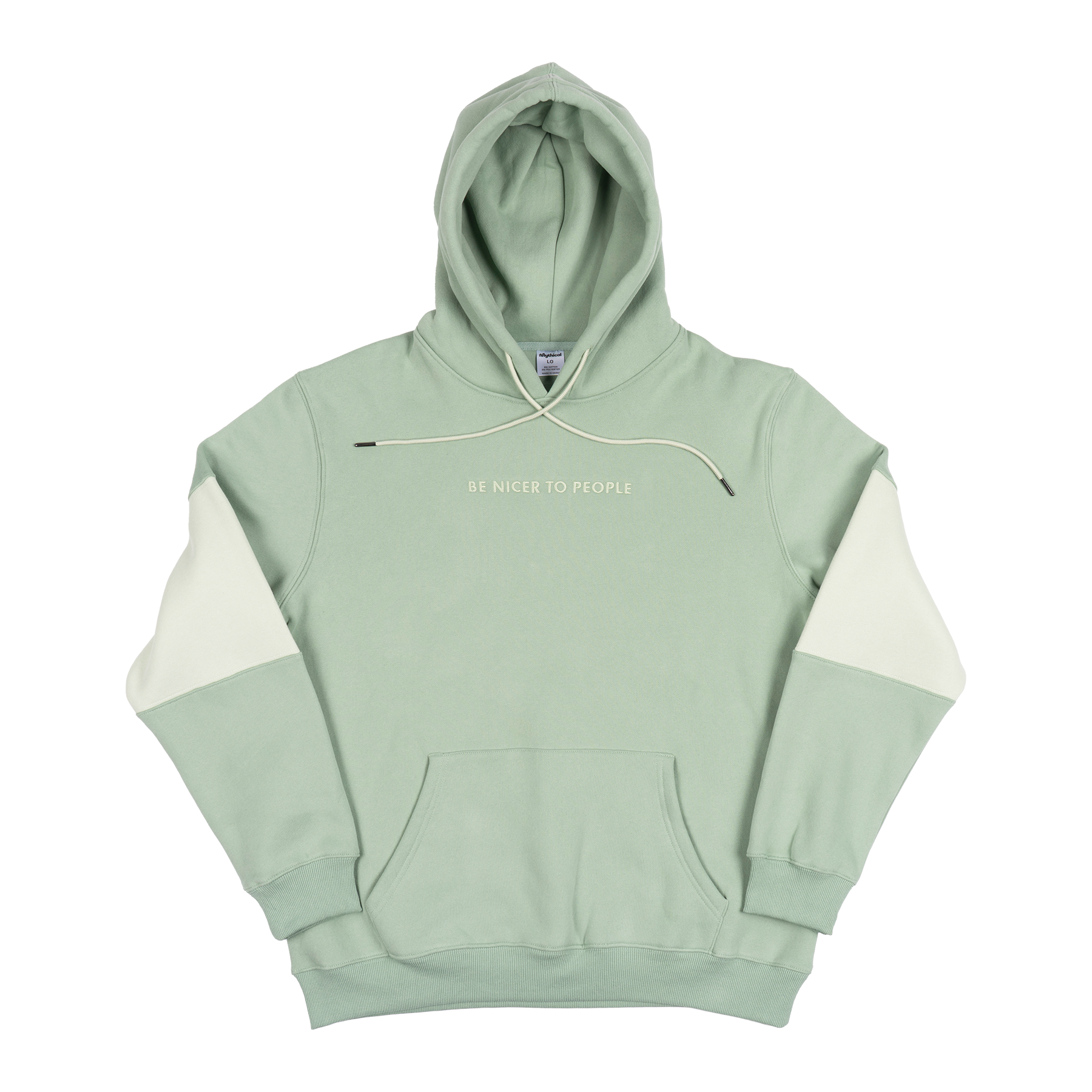 Be Nicer To People Colorblock Hoodie (Sage) | Mythical Store
