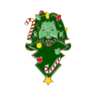 Rhett's Christmas Face pin of the month. Pin with Rhett's face, candy cane and Christmas tree lights.