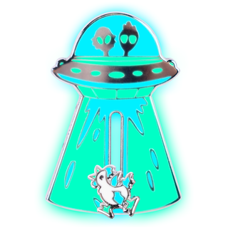 Glow-in-the-Dark Alien Abduction Pin of the Month