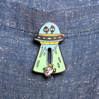 Glow-in-the-Dark Alien Abduction Pin of the Month