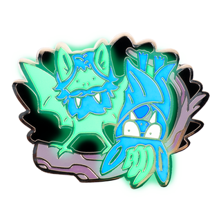 As You Can See, We Can't Pin of the Month. Pin with two bats hanging on a branch.