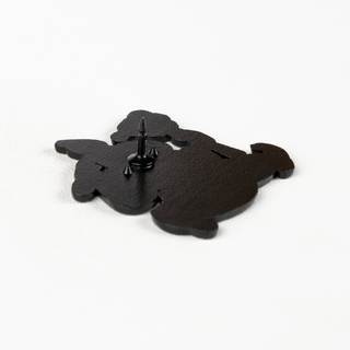 Angled view of Rhett the Bean Wizard pin.