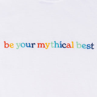Be Your Mythical Best Embroidered Tee (White)