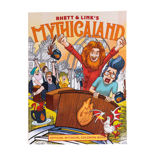 Rhett & Link's Mythicaland Coloring Book. "Rhett & Link's Mythicaland" text on the cover.