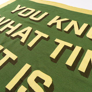 You Know What Time It Is Woven Blanket