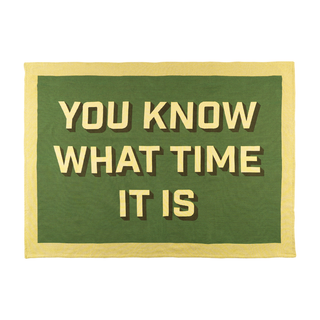You Know What Time It Is Woven Blanket